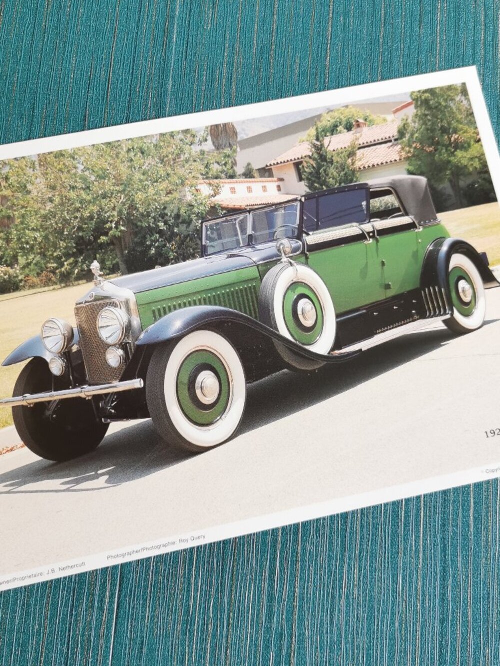 Minerva Classic Auto Art 9 5/8" x 7" Luxury Automobile Green Quarterly Classic